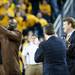 Former Michigan basketball player Glen Rice receives an award during the game against Penn State on Sunday, Feb. 17. He played on the 1989 championship team.  Daniel Brenner I AnnArbor.com